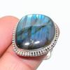 Natural Labradorite Gemstone 925 Solid Sterling Silver Jewelry Ring S.9.5 s3Q14