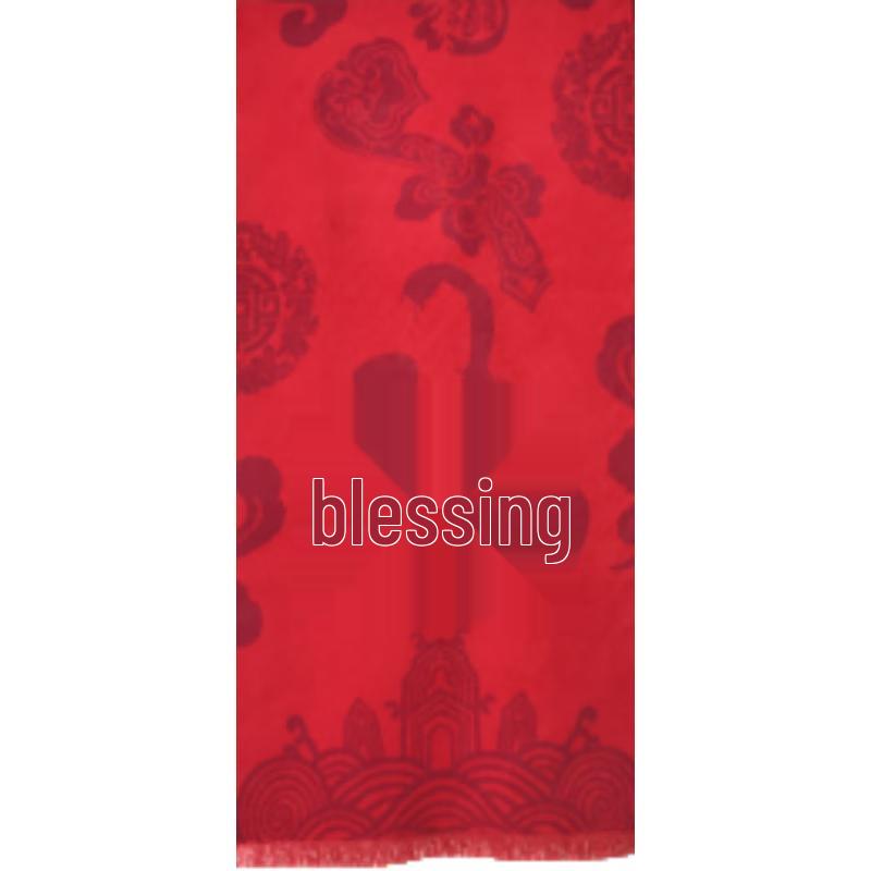 SIYUTANG Chinese Fortune Red Scarf