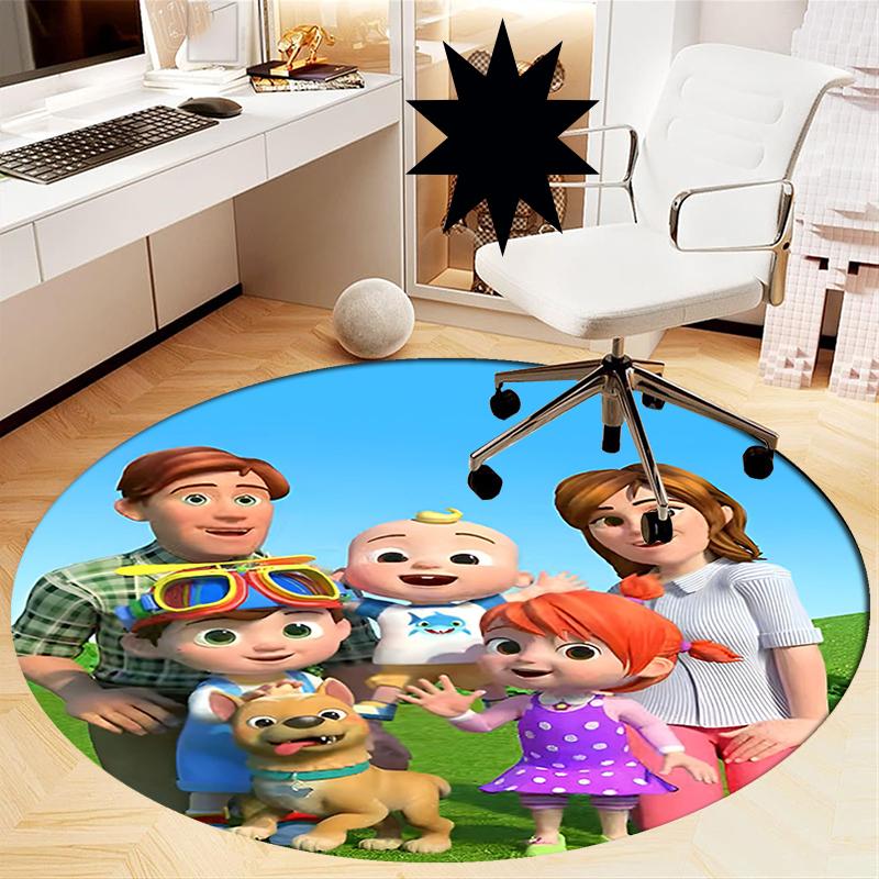 Cocomelon Printed Round Rug Carpet Chair Rug Area Rug Entryway Doormats,for Office Chair Living Room Bedroom Kitchen Room.