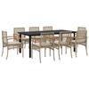 VidaXL Ensemble à Manger de Jardin avec Coussins 9 pcs, Table de Terrasse, Meubles de Patio, Mobilier d'Extérieur, Beige 3213637