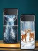 Cartoon Animal Deer Hard PC Phone Case For Samsung Galaxy Z Flip 7 6 5 4 Black Cover For Galaxy Z Flip 3 Foldable Shell Fundas
