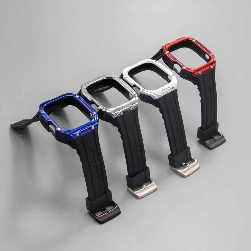 Чехол+Ремешок для Apple Watch Band Ultra 2 49 мм Комплект для модификации Чехол из ТПУ Спортивный резиновый ремешок для Iwatch Series Ultra 49 мм Браслет