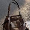 Soft Leather Simple Shoulder Bag Large Capacity Commuter Versatile Tote Bag Ins Fashion Shoulder Underarm Bag Women