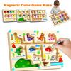 Магнитные игры на счет и сортировку по цветам Деревянный магнитный лабиринт Занятия для малышей Развитие мелкой моторики Обучающие игрушки детские игрушки