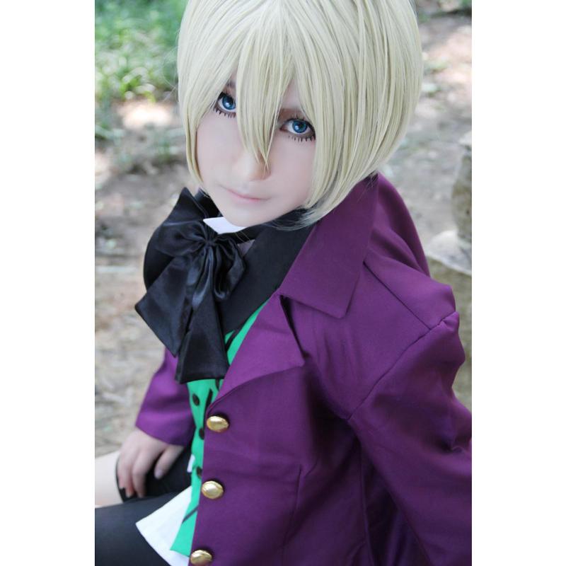 Аниме Черный дворецкий 2 Kuroshitsuji Alois Trancy, униформа, костюмы для косплея, полный комплект (внешний + жилет + рубашка + шорты + галстук-бабочка)