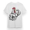 Men's Oversize T-shirt With Muscular Rooster Graphic Unisex 100% Cotton Tee USA