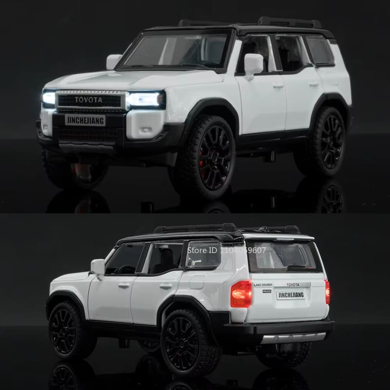 1:32 Prado SUV Car Model Toy Alloy Die-casting Back 6 Doors Can Be Opened Sound and Light Off-road Vehicle Children Boy Gift Collection