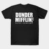Мужская черная футболка с принтом Dunder Mifflin Inc Бумажная компания Логотип офиса Печать на трансферной бумаге без вырезания Хлопковая футболка