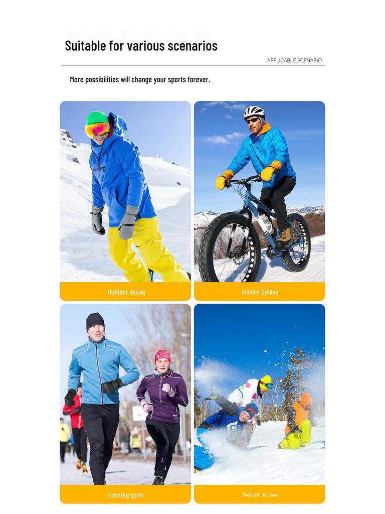 Зимние лыжные перчатки Northeast: Двухслойный бархат, водонепроницаемый, защита от отрицательных температур