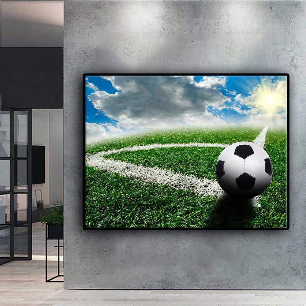 Алмазная картина футбол спортивная вышивка крестиком горный хрусталь домашний декор