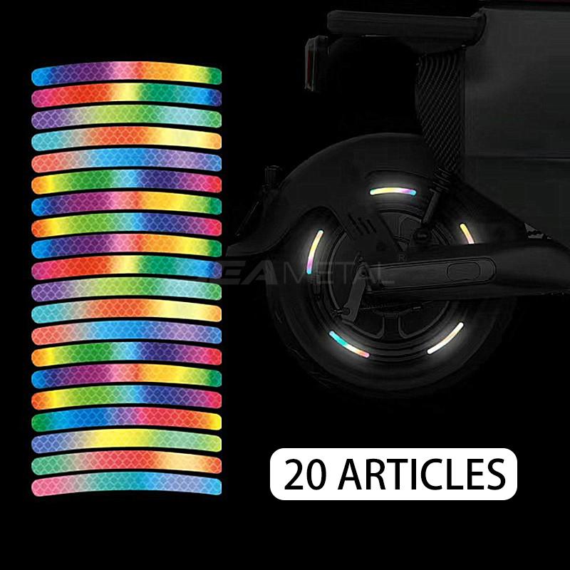 20 шт., водонепроницаемая светоотражающая наклейка на колесо автомобиля, светящаяся лента безопасности, универсальная ступица колеса