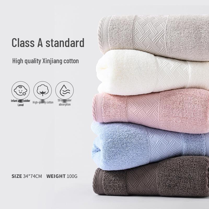 Thick Pure Cotton Bath Towel, A-Class, 32-Strand, Absorbent, for Home & Face Wash