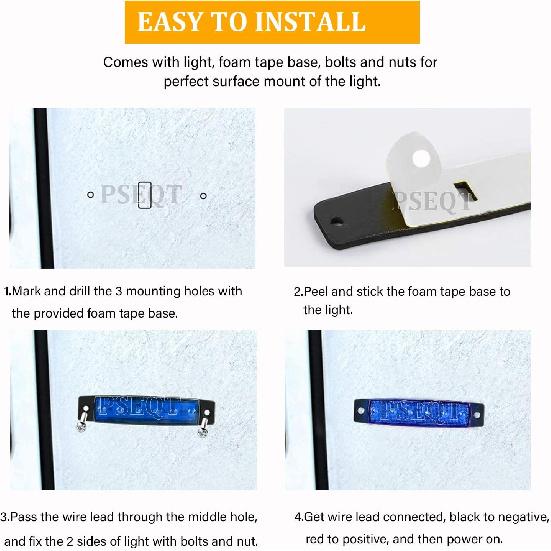 PSEQT 10 Pcs LED Rock Strip Lights Car Exterior Underglow Wheel Fender Well Lighting Kits Waterproof For Golf Cart Wrangler Offroad Truck RV UTV ATV