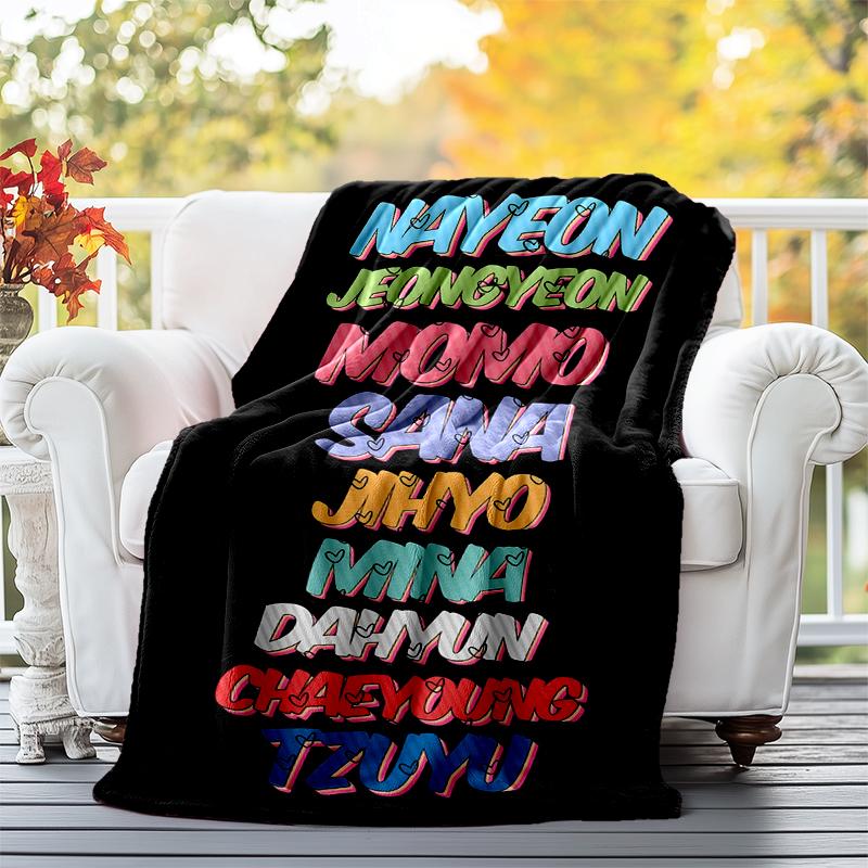 TWICE Flannel Blanket Soft All-Season Throw, Design for Camping, Car Travel, Hiking Sofa, Bed, Office Perfect Gift for Parties