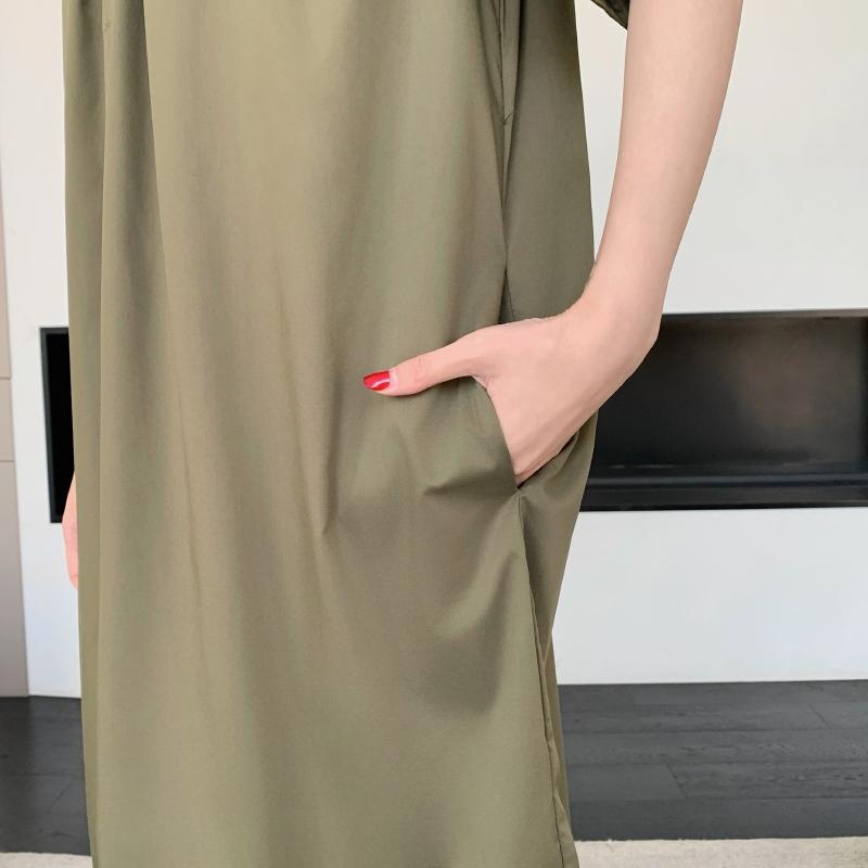 Dimanaf 2025 Летнее платье больших размеров для женщин, повседневное винтажное платье, базовое свободное платье с круглым вырезом и короткими рукавами, хлопок