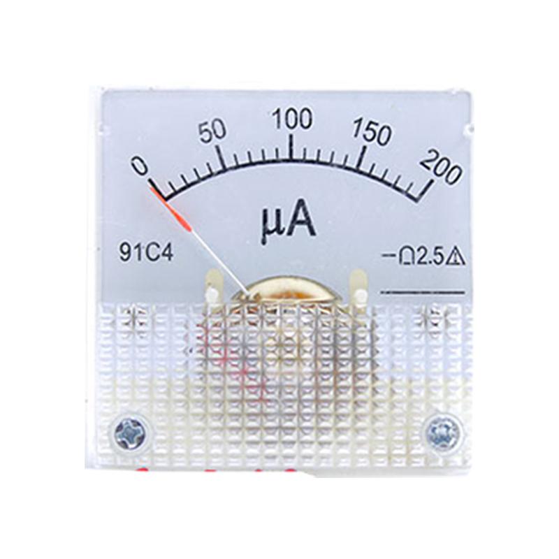 Постоянный микроамперметр 91c4 0-100 мкА Прямоугольный Аналоговый Панельный Амперметр Класс 2.5 45*45 мм