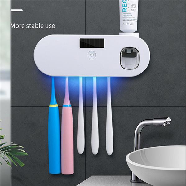 УФ-держатель для зубных щеток, дозатор для зубной пасты, коробка для хранения солнечной энергии, многофункциональный держатель, набор аксессуаров для ванной комнаты
