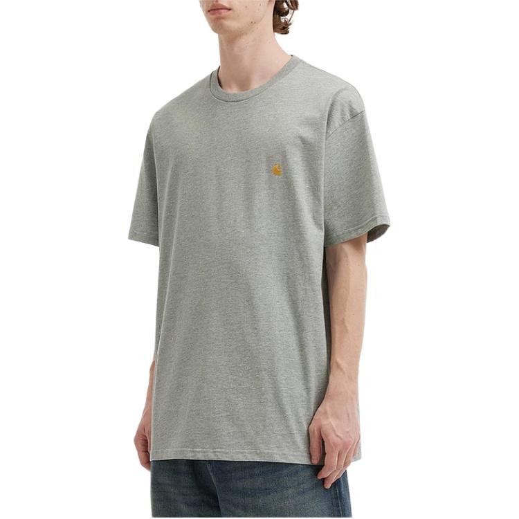 Carhartt WIP Классическая мужская футболка оверсайз с коротким рукавом, вышитая золотым логотипом C CHXTEI026391Q-2