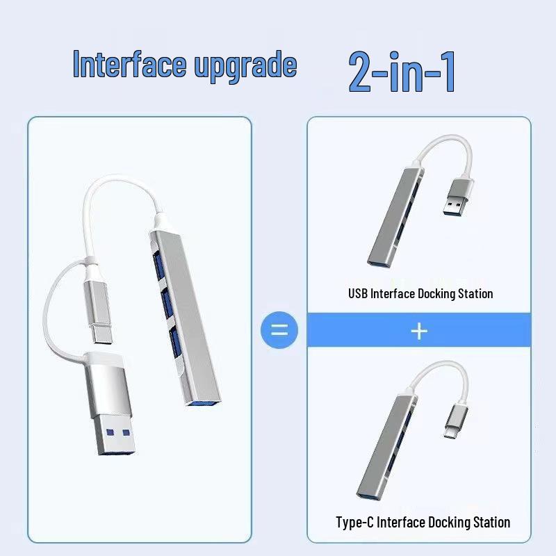 Высокоскоростной USB-C хаб-разветвитель с двумя выходами на 4 порта USB 3.0