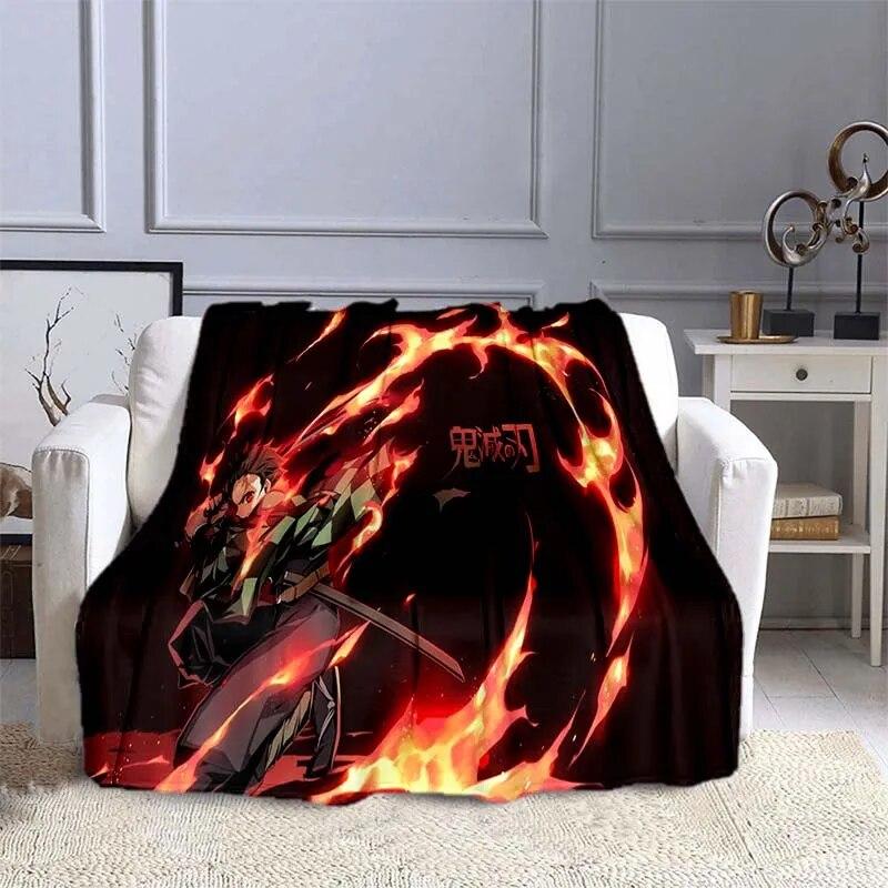 Одеяло с изображением убийцы демонов в стиле аниме, супер мягкое теплое одеяло, фланелевое одеяло, одеяло для пикника, одеяла для кроватей, одеяло для пикника