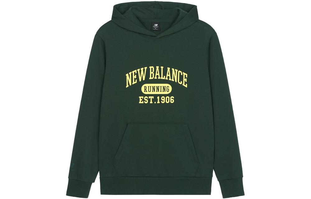 New Balance Толстовки Унисекс Зеленые С капюшоном Средняя Обычная AMT31313-JUE