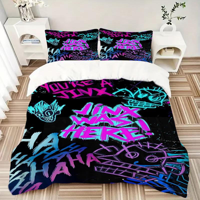 3Pcs Graffiti Art Night Party Bedding Sets For All Sizes New 3D Printed Bed Cover Comforter Duvet Cover Pillowcase Bedroom Decoration