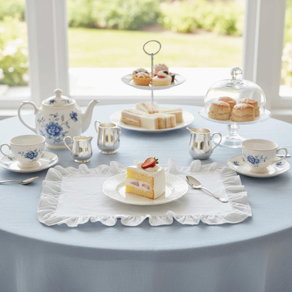 Cotton Afternoon Tea Tableware Mat French-style Table Napkin Ruffled Edge Place Mat  Photography