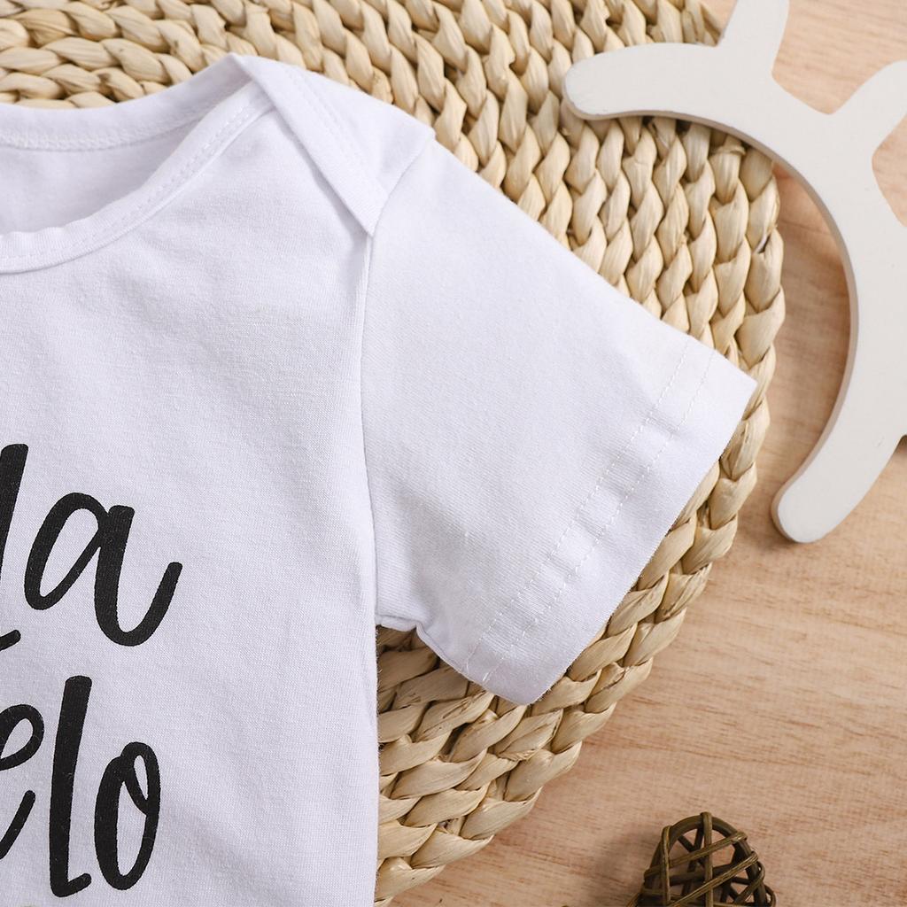 3-18 месяцев Милый детский комбинезон с испанскими буквами и принтом «Abuela Y Abuelo» из хлопка с короткими рукавами