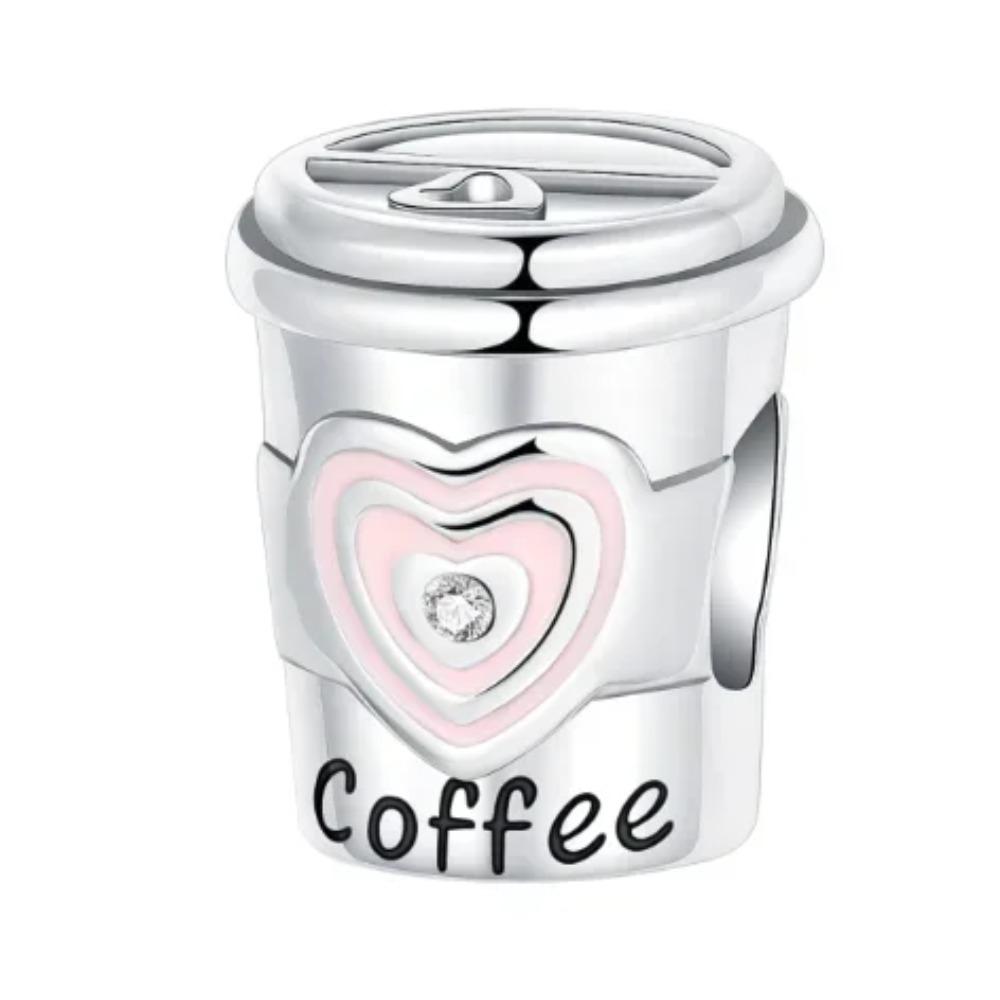 925 Sterling Silver Coffee Cup Charms for DIY Jewelry Making Women Bracelet Necklace Pendant Fine Jewelry Gift