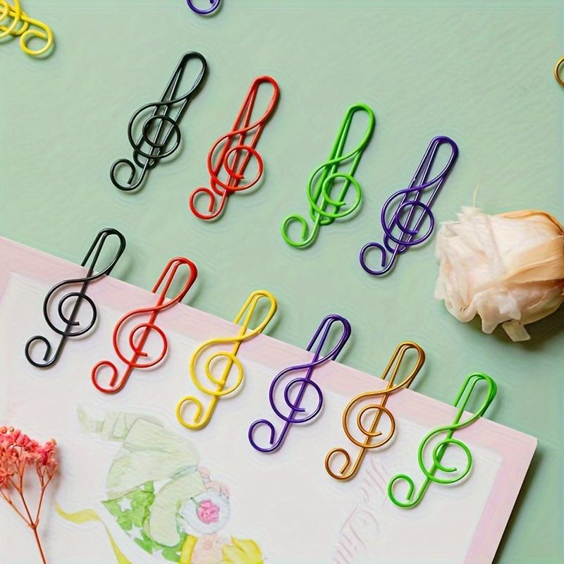 50pcs Assorted Music Note Paper Clips 12mm X 40mm Durable Iron Construction for Everyday Office Use