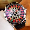 Fashion Rotatable Inner Dial Skeleton Mechanical Watch for Men Luminous Hands Steel Leather Band Automatic Watches