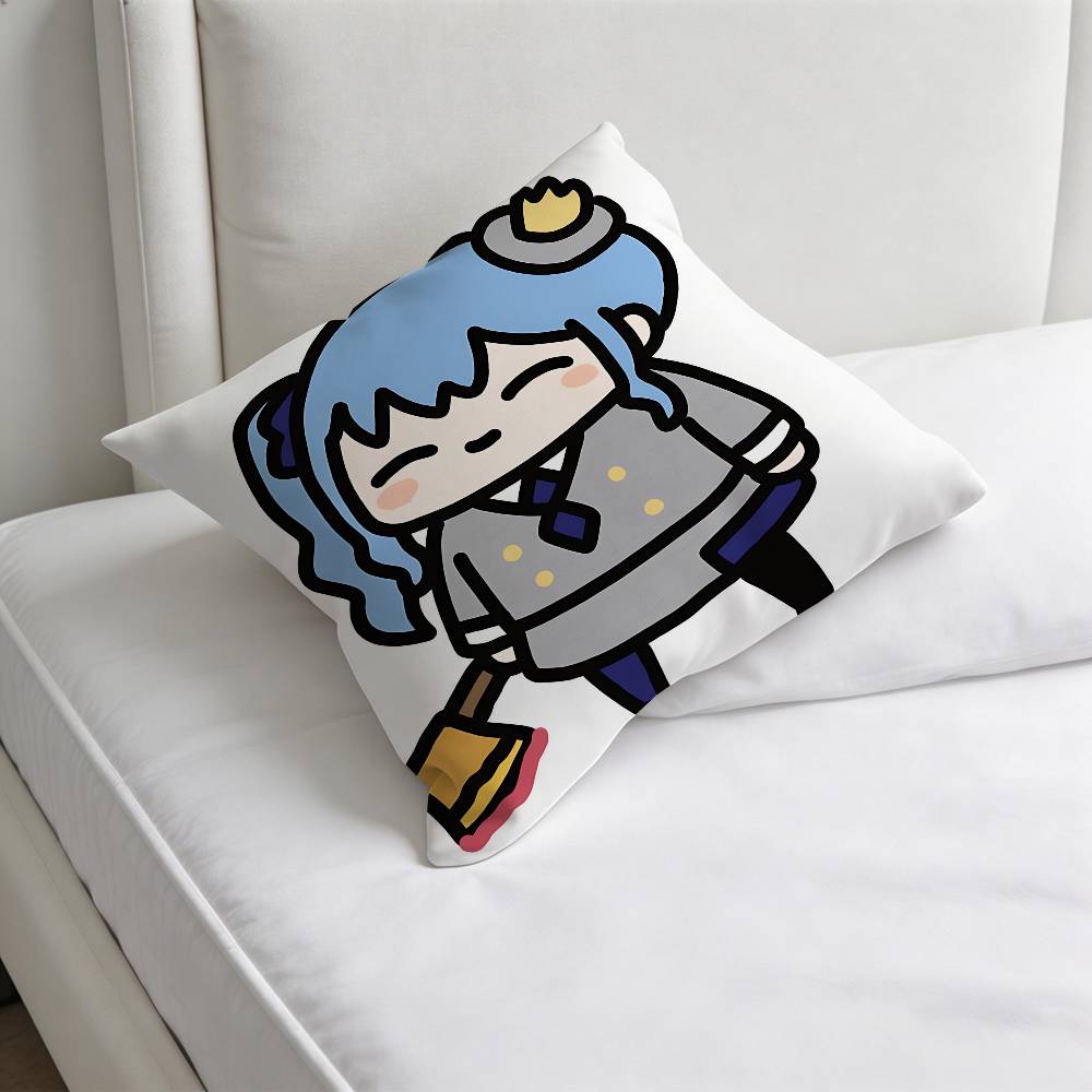 HHoshimachi Suisei Cute Decorative Square Pillow Cover Soft  Comfortable Pillow Case Sofa Bed Home Decoration