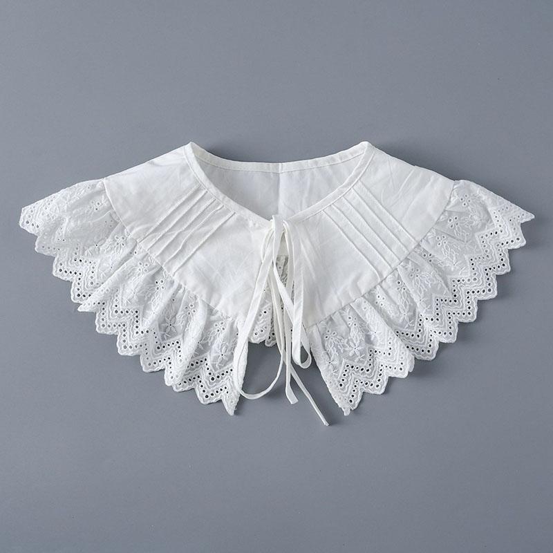 Fashion Scarf Fake Collar Shirt Women Detachable Collar Lace Neckline Women False Collar Tie White Faux Col Clothes Accessories