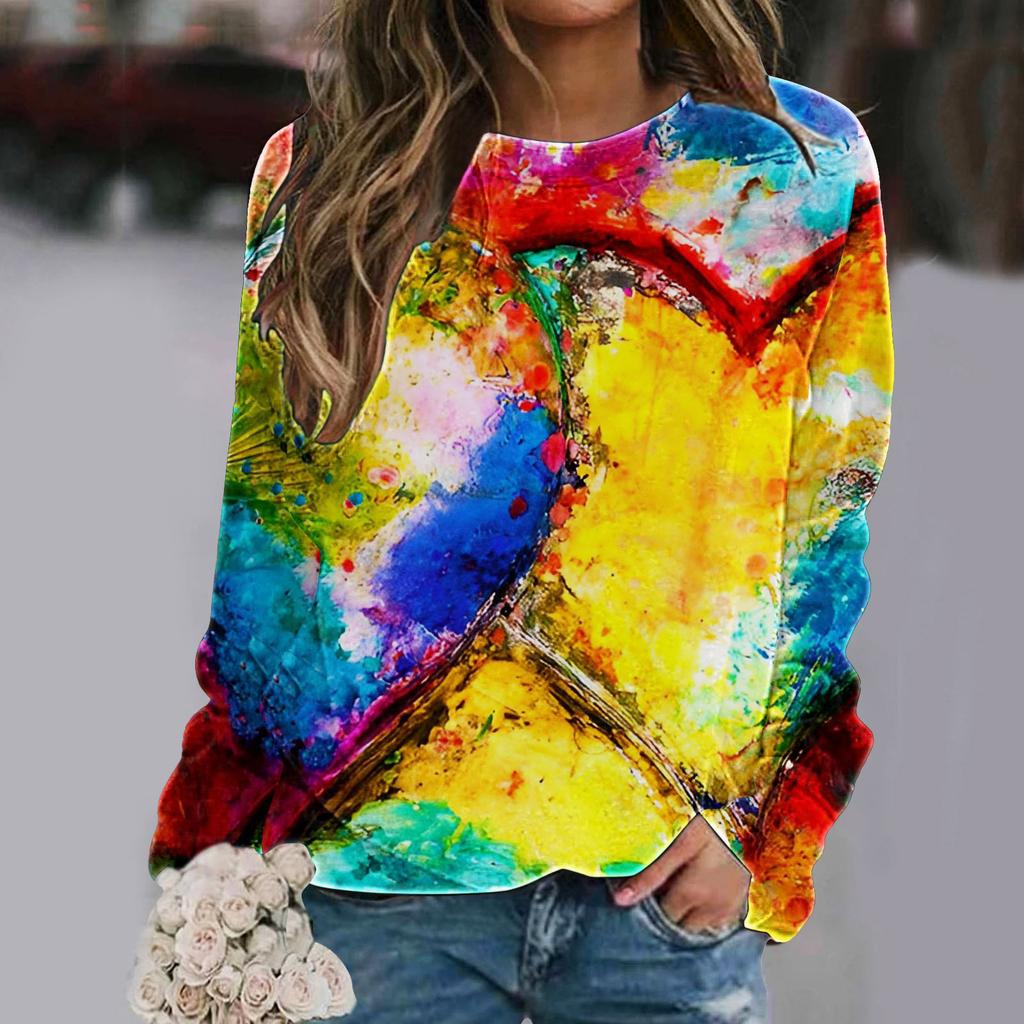 Свитшоты с принтом Love Heart 3D, новые осенне-зимние женские модные толстовки с длинным рукавом, свитера большого размера Y2k, топы, женская одежда