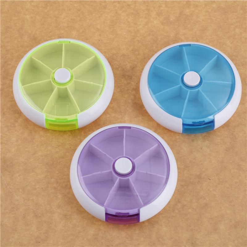 Weekly Rotating Pillbox Travel Pill Case Pill Organizer Medicine Box Drugs Pill Container