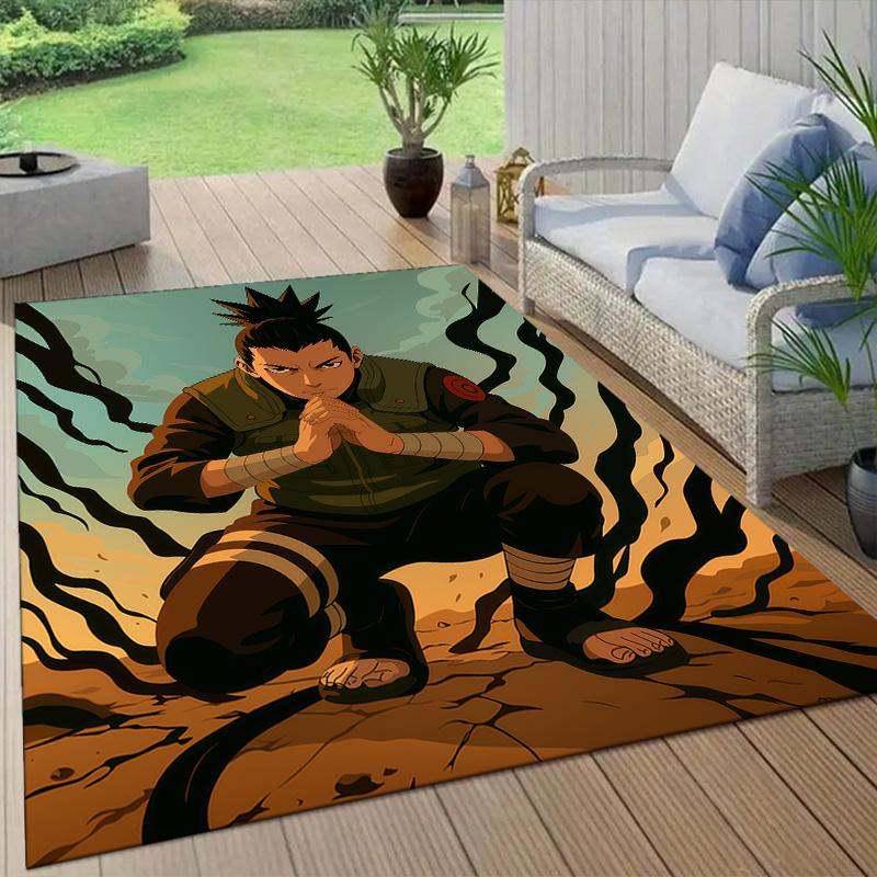Shikamaru Nara Flannel Pattern Square Carpet,Area Rug,Carpet Rug for Living Room Bedroom Sofa Playroom Decor,Non-slip Floor Mat