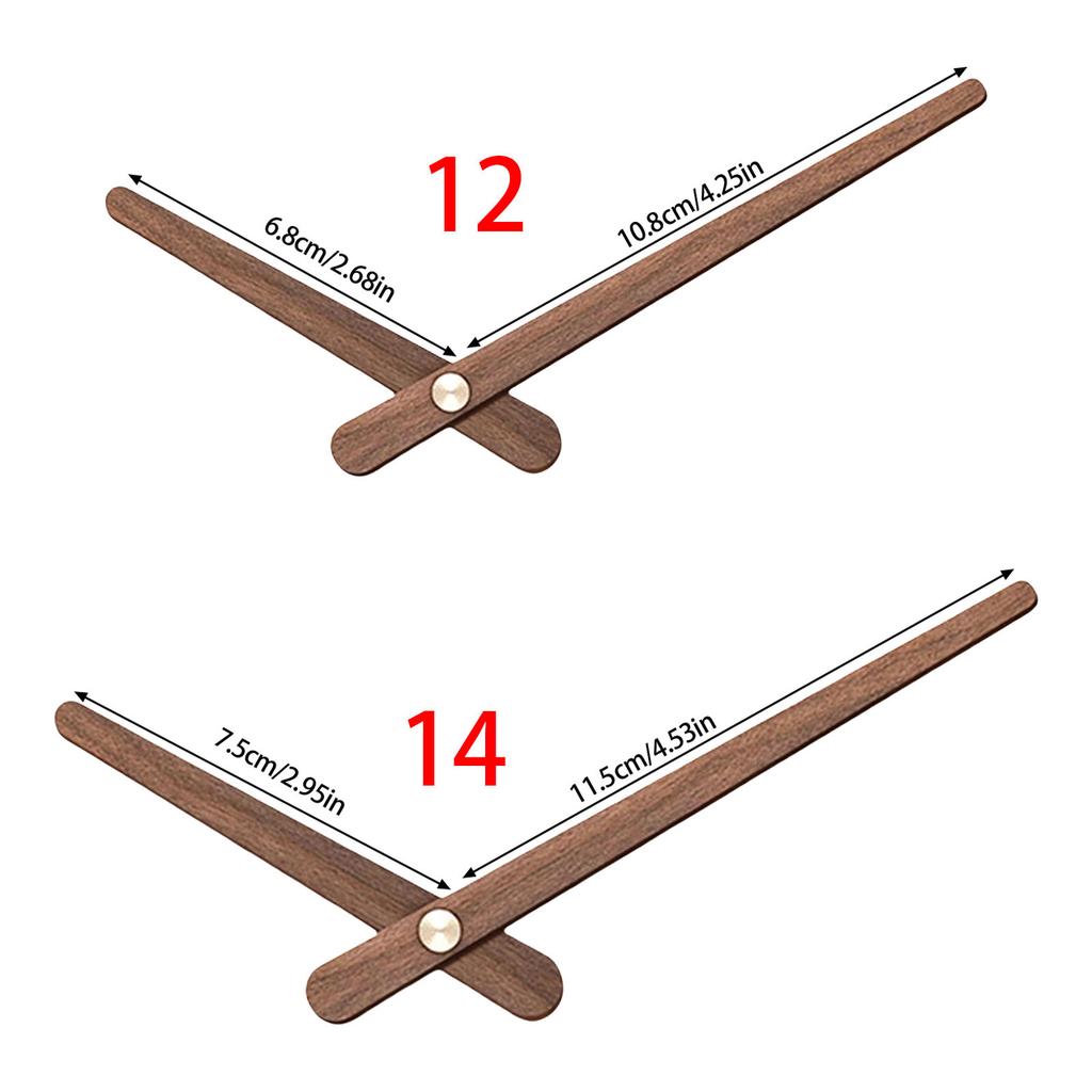 Pack Of 5 Wooden Clock Hands Kits for DIY Repair and Replacement for 12 14 Inches Walnuts Wood Wall Clocks