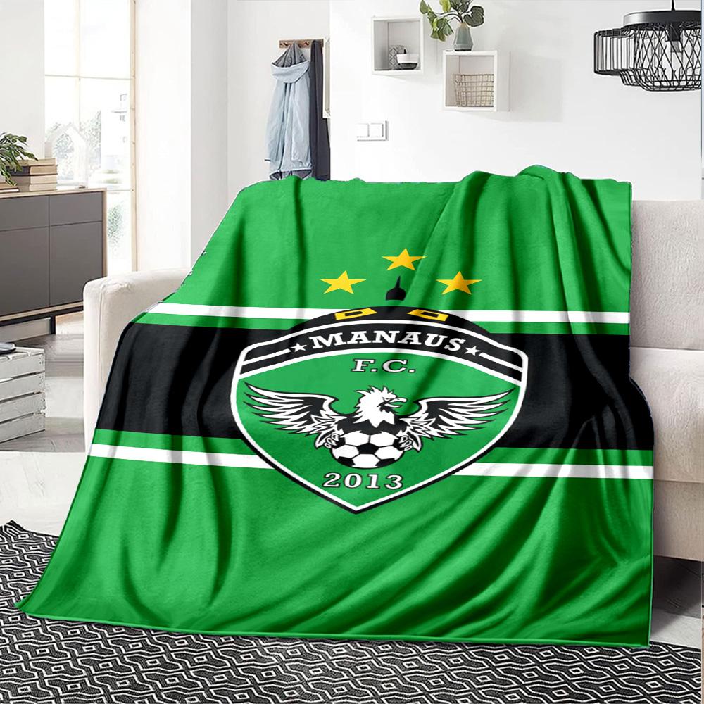 MANAUS FC Print Flannel Blanket High Quality Warm Comfortable Cover for All Seasons Perfect for Gifts Home Decor