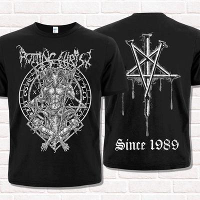Футболка Rotting Christ с 1989 года. Черный металл. В стиле металлистов.