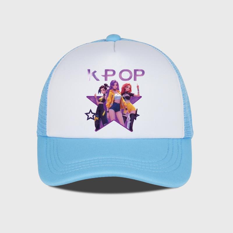 Сетчатая кепка с принтом K-POP женской группы, дышащая летняя бейсболка, регулируемая унисекс шляпа от солнца, идеально подходит для фанатов K-POP
