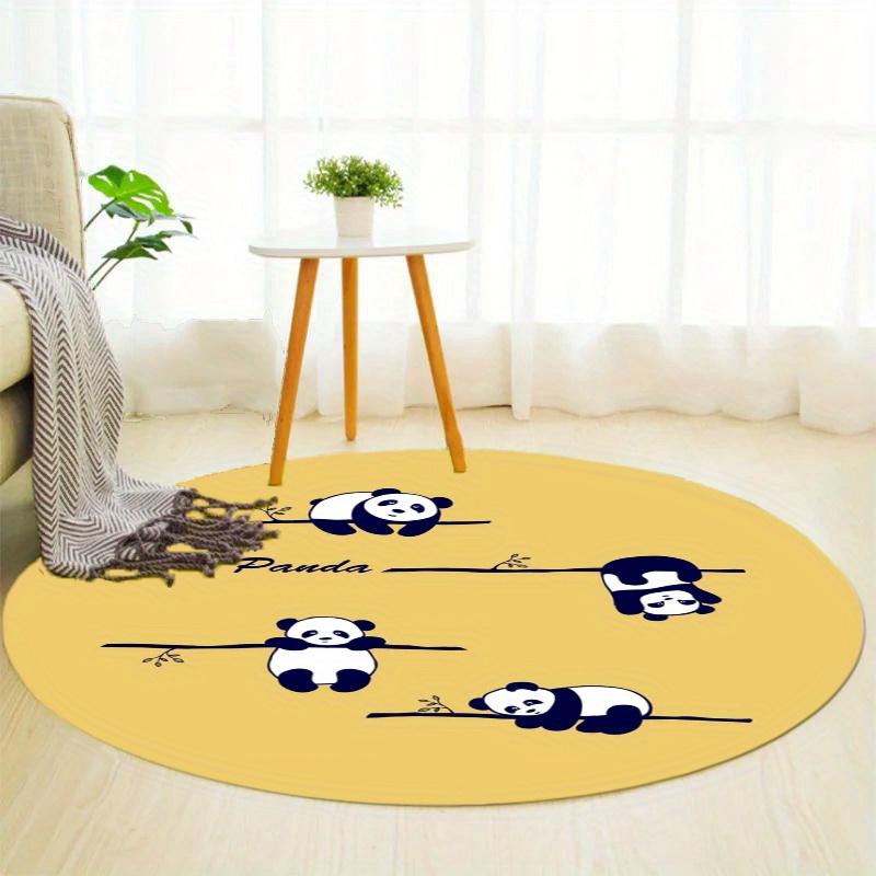S Panda Round Rug Nonslip Area Rug Office Chair Mat Carpet For Living Room Bedroom Home Decor