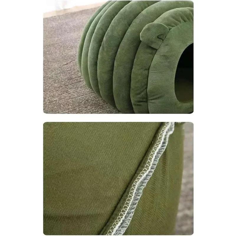 Полузакрытый домик для кошек, 4-сезонный симпатичный домик для кошек, устойчивый к укусам, моющаяся кровать для кошек (Маленький, Коричневый)