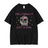 Funny Sad Hamster Meme Cry BiG Eye Cute Mouse T Shirt Women Fashion Kawaii Clothes Tshirts Women Tshirt