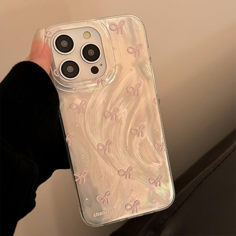 For iPhone 14 Pro TPU Case Bow Pattern Mobile Phone Protective Cover