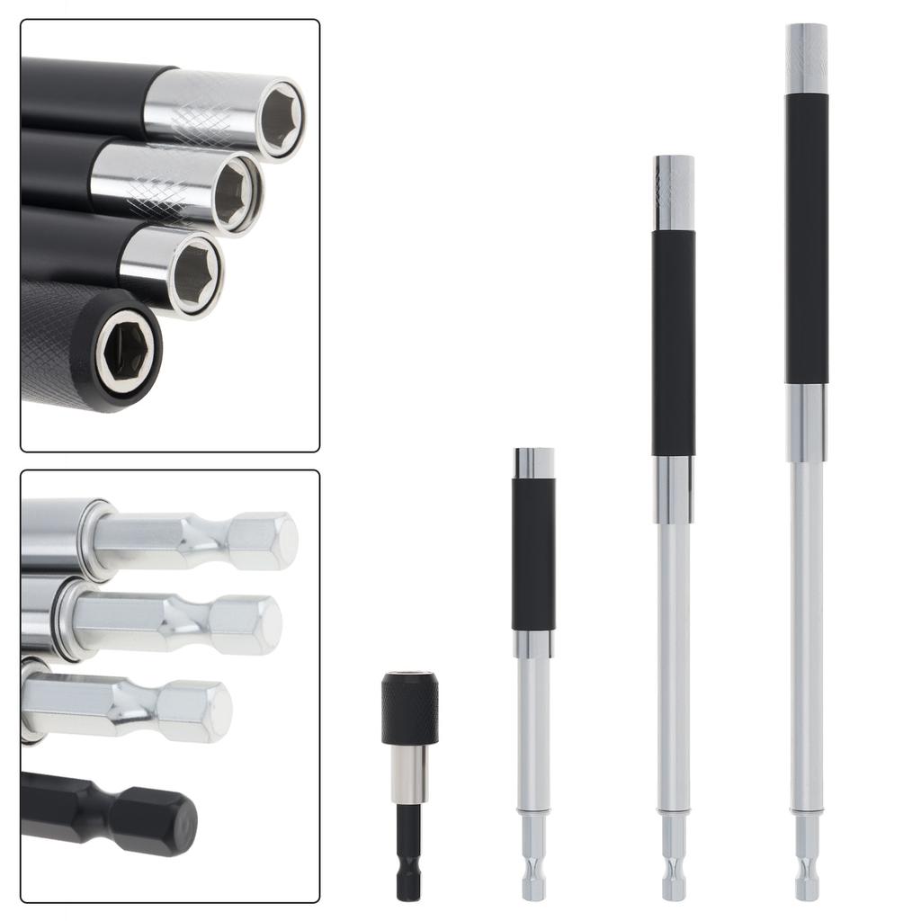 2pcs/4pcs 60mm-140mm Scalable Magnetic Screw Drive Guide Drill Bit for Nuts Drill and Handheld Driver, 1/4 Inch Hex Shank Extension Adapter