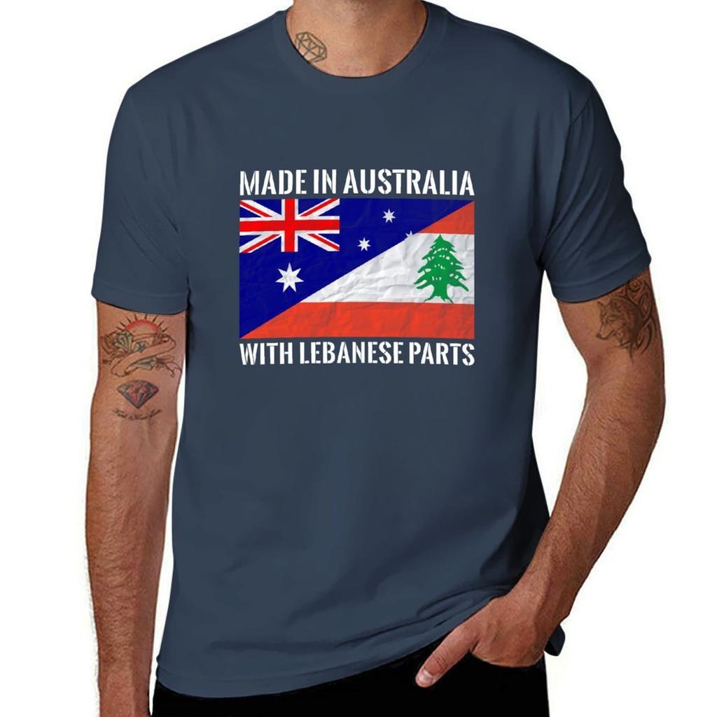 Made In Australia With Lebanese Parts Lebanese TShirt Breathable Basic Cotton TShirt