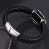 Панк-браслет из нержавеющей стали с орлом, мужские браслеты, черный кожаный браслет из веревки, мужские ювелирные изделия, подарки