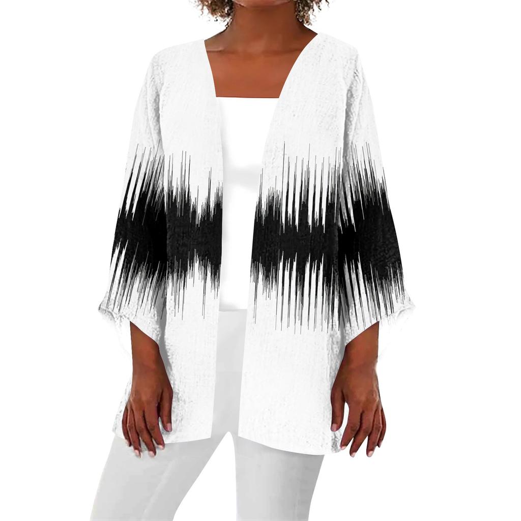 Женская повседневная модная легкая куртка средней длины с принтом, кардиган