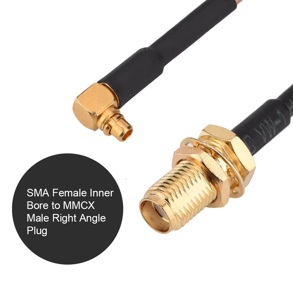 SMA Female to MMCX Male Прямоугольный РЧ-пигтейл Коаксиальный удлинительный кабель RG316 25 см