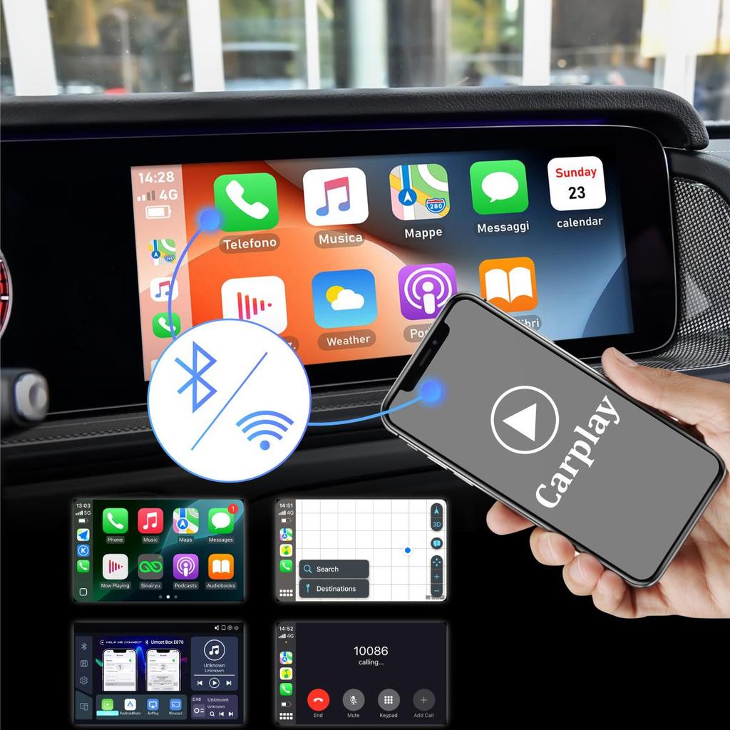 Sinairyu Беспроводной CarPlay Android Auto DAB DVR Mirror-Link совместим с Mercedes Benz CLS GLE GLS GV Class NTG 6.0